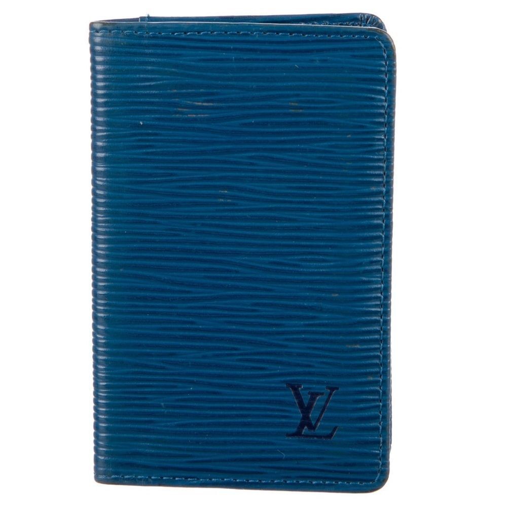 VTG Louis Vuitton Blue Epi Card Case Wallet 90’s
